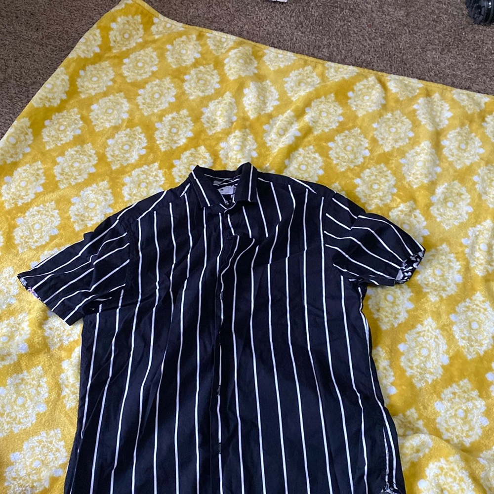 Black and white button down